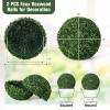 imageGoplus 2 PCS 157 Inch Artificial Plant Topiary Ball Round Faux Boxwood Balls Outdoor Garden Spheres Decorative for Front Door Porch Backyard Balcony Patio Wedding and Home Dcor19 Inch