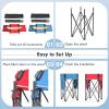 imageGoplus 2 PCS Folding Camping Tables Portable Picnic Tables with Large Capacity Storage Sink Side Pockets AntiSkid Feet Lightweight Tables for Hiking Fishing BBQ Beach BlackGreyBluered