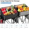 imageGoplus 2 PCS Folding Camping Tables Portable Picnic Tables with Large Capacity Storage Sink Side Pockets AntiSkid Feet Lightweight Tables for Hiking Fishing BBQ Beach BlackGreyBlackgrey
