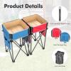 imageGoplus 2 PCS Folding Camping Tables Portable Picnic Tables with Large Capacity Storage Sink Side Pockets AntiSkid Feet Lightweight Tables for Hiking Fishing BBQ Beach BlackGreyBluered