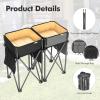 imageGoplus 2 PCS Folding Camping Tables Portable Picnic Tables with Large Capacity Storage Sink Side Pockets AntiSkid Feet Lightweight Tables for Hiking Fishing BBQ Beach BlackGreyBlackgrey