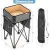 imageGoplus 2 PCS Folding Camping Tables Portable Picnic Tables with Large Capacity Storage Sink Side Pockets AntiSkid Feet Lightweight Tables for Hiking Fishing BBQ Beach BlackGreyBlackgrey