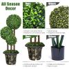 imageGoplus 3 Ft Artificial Boxwood Topiary Tree Fake Greenery Plants Triple Ball Tree Leaves ampamp CementFilled Plastic Flower Pot Decorative Trees for Home Office Indoor and Outdoor Use1