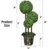 imageGoplus 3 Ft Artificial Boxwood Topiary Tree Fake Greenery Plants Triple Ball Tree Leaves ampamp CementFilled Plastic Flower Pot Decorative Trees for Home Office Indoor and Outdoor Use1