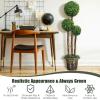 imageGoplus 3 Ft Artificial Boxwood Topiary Tree Fake Greenery Plants Triple Ball Tree Leaves ampamp CementFilled Plastic Flower Pot Decorative Trees for Home Office Indoor and Outdoor Use2