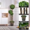 imageGoplus 3 Ft Artificial Boxwood Topiary Tree Fake Greenery Plants Triple Ball Tree Leaves ampamp CementFilled Plastic Flower Pot Decorative Trees for Home Office Indoor and Outdoor Use1