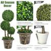 imageGoplus 3 Ft Artificial Boxwood Topiary Tree Fake Greenery Plants Triple Ball Tree Leaves ampamp CementFilled Plastic Flower Pot Decorative Trees for Home Office Indoor and Outdoor Use2