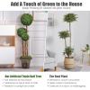 imageGoplus 3 Ft Artificial Boxwood Topiary Tree Fake Greenery Plants Triple Ball Tree Leaves ampamp CementFilled Plastic Flower Pot Decorative Trees for Home Office Indoor and Outdoor Use2