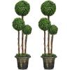 imageGoplus 3 Ft Artificial Boxwood Topiary Tree Fake Greenery Plants Triple Ball Tree Leaves ampamp CementFilled Plastic Flower Pot Decorative Trees for Home Office Indoor and Outdoor Use2