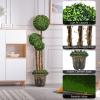 imageGoplus 3 Ft Artificial Boxwood Topiary Tree Fake Greenery Plants Triple Ball Tree Leaves ampamp CementFilled Plastic Flower Pot Decorative Trees for Home Office Indoor and Outdoor Use2