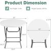 imageGoplus 32 Round Folding Table Foldable Plastic Card Table Portable Commercial Banquet Table White Outdoor Utility Folding Tables for Picnic Party Dining Camping Beach BBQ No AssemblyRound