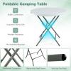imageGoplus 32 Round Folding Table Foldable Plastic Card Table Portable Commercial Banquet Table White Outdoor Utility Folding Tables for Picnic Party Dining Camping Beach BBQ No AssemblyRound