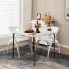 imageGoplus 34quot Square Folding Card Table Foldable Plastic Folding Tables Portable Fold Up Table wHandle White Indoor Outdoor Utility BiFolding Commercial Table for Picnic Party Dining Camping BBQWhite