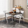 imageGoplus 34quot Square Folding Card Table Foldable Plastic Folding Tables Portable Fold Up Table wHandle White Indoor Outdoor Utility BiFolding Commercial Table for Picnic Party Dining Camping BBQGrey