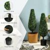 imageGoplus 3ft Artificial Boxwood Tower Topiary Trees 2 Pack Faux Decorative Plants in CementFilled Plastic Pot Fake Greenery Plants for Indoor Outdoor Home Office Garden Porch Decor