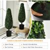 imageGoplus 3ft Artificial Boxwood Tower Topiary Trees 2 Pack Faux Decorative Plants in CementFilled Plastic Pot Fake Greenery Plants for Indoor Outdoor Home Office Garden Porch Decor