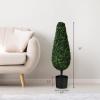 imageGoplus 3ft Artificial Boxwood Tower Topiary Trees 2 Pack Faux Decorative Plants in CementFilled Plastic Pot Fake Greenery Plants for Indoor Outdoor Home Office Garden Porch Decor