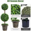 imageGoplus 4 Ft Artificial Boxwood Topiary Fake Greenery Plants Ball Leaves ampamp CementFilled Plastic Flower Pot Decorative Trees for Home Office Indoor Outdoor2