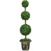imageGoplus 4 Ft Artificial Boxwood Topiary Fake Greenery Plants Ball Leaves ampamp CementFilled Plastic Flower Pot Decorative Trees for Home Office Indoor Outdoor1