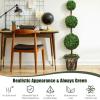 imageGoplus 4 Ft Artificial Boxwood Topiary Fake Greenery Plants Ball Leaves ampamp CementFilled Plastic Flower Pot Decorative Trees for Home Office Indoor Outdoor1