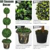 imageGoplus 4 Ft Artificial Boxwood Topiary Fake Greenery Plants Ball Leaves ampamp CementFilled Plastic Flower Pot Decorative Trees for Home Office Indoor Outdoor2