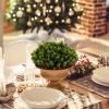 imageGoplus 4 Pack Artificial Boxwood Topiary Trees Mini Fake Greenery Plants Small Faux Decorative Plants Tabletop Potted Artificial Plants for Home Office Desk Dining Table GreenPine Cone ShapeGreenpine Cone Shape