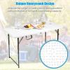 imageGoplus 4 ft Folding Table 48 x 24 Inch Height Adjustable Foldable Utility Table Portable Indoor Outdoor Picnic Party Dining Camping Table