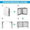 imageGoplus 4 ft Folding Table 48 x 24 Inch Height Adjustable Foldable Utility Table Portable Indoor Outdoor Picnic Party Dining Camping Table