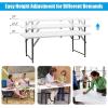 imageGoplus 4 ft Folding Table 48 x 24 Inch Height Adjustable Foldable Utility Table Portable Indoor Outdoor Picnic Party Dining Camping Table