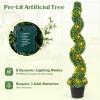 imageGoplus 4FT Artificial Spiral Boxwood Topiary Tree 2 Pack Greenery Large Faux Plant in CementFilled Plastic Pot Tall Fake Plant for Indoor Outdoor Home Front Porch DecorLighted