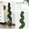 imageGoplus 4FT Artificial Spiral Boxwood Topiary Tree 2 Pack Greenery Large Faux Plant in CementFilled Plastic Pot Tall Fake Plant for Indoor Outdoor Home Front Porch DecorNormal
