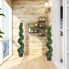 imageGoplus 4FT Artificial Spiral Boxwood Topiary Tree 2 Pack Greenery Large Faux Plant in CementFilled Plastic Pot Tall Fake Plant for Indoor Outdoor Home Front Porch DecorNormal