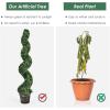 imageGoplus 4FT Artificial Spiral Boxwood Topiary Tree 2 Pack Greenery Large Faux Plant in CementFilled Plastic Pot Tall Fake Plant for Indoor Outdoor Home Front Porch DecorNormal