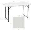 imageGoplus 4ft Folding Table 48 x 24 Inch Indoor Outdoor Foldable Plastic Folding Tables Height Adjustable Portable Rectangular Utility Card Table wHandle for Picnic Party Dining Camping White