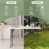 imageGoplus 4ft Folding Table 48 x 24 Inch Indoor Outdoor Foldable Plastic Folding Tables Height Adjustable Portable Rectangular Utility Card Table wHandle for Picnic Party Dining Camping White