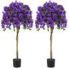 imageGoplus 53 Bougainvillea Artificial Tree Faux Silk Flower Tree in Pot w 576 Flowers 288 Leaves Tall Fake Floor Plant Artificial Plants for Indoor Outdoor Bedroom Living Room DecorPurple