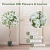 imageGoplus 53 Bougainvillea Artificial Tree Faux Silk Flower Tree in Pot w 576 Flowers 288 Leaves Tall Fake Floor Plant Artificial Plants for Indoor Outdoor Bedroom Living Room DecorWhite