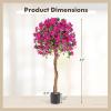 imageGoplus 53 Bougainvillea Artificial Tree Faux Silk Flower Tree in Pot w 576 Flowers 288 Leaves Tall Fake Floor Plant Artificial Plants for Indoor Outdoor Bedroom Living Room DecorRed