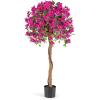 imageGoplus 53 Bougainvillea Artificial Tree Faux Silk Flower Tree in Pot w 576 Flowers 288 Leaves Tall Fake Floor Plant Artificial Plants for Indoor Outdoor Bedroom Living Room DecorRed