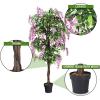 imageGoplus 6FT Ficus Artificial Tree Fake Wisteria Tree in Nursery Pot Greenery Faux Floor Plant Tall Artificial Plants for Indoor Outdoor Bedroom Living Room DecorRosy