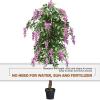 imageGoplus 6FT Ficus Artificial Tree Fake Wisteria Tree in Nursery Pot Greenery Faux Floor Plant Tall Artificial Plants for Indoor Outdoor Bedroom Living Room DecorRosy