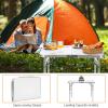 imageGoplus Aluminum Folding Tables Height Adjustable Portable Camping Table Heavy Duty Small Card Table Utility Table White Foldable Table for Indoor Outdoor Dining Party BBQ Picnic