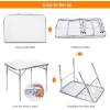 imageGoplus Aluminum Folding Tables Height Adjustable Portable Camping Table Heavy Duty Small Card Table Utility Table White Foldable Table for Indoor Outdoor Dining Party BBQ Picnic