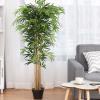 imageGoplus Artificial Bamboo Tree 5ft Tall Faux Bamboo Plant Large Fake Tree with Leaves and Natural Trunk Greenery Floor Artificial Plants in Pots for Home Office Living Room Indoor Outdoor Decor