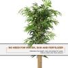 imageGoplus Artificial Bamboo Tree 5ft Tall Faux Bamboo Plant Large Fake Tree with Leaves and Natural Trunk Greenery Floor Artificial Plants in Pots for Home Office Living Room Indoor Outdoor Decor