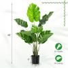 imageGoplus Artificial Monstera Deliciosa Plant 4ft Tall Fake Tropical Palm Tree w10 Pcs Different Turtle Leaves CementFilled Plastic Pot Faux Swiss Cheese Plant for Floor Home Office Decor 2 Pack4ft2
