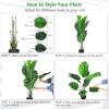 imageGoplus Artificial Monstera Deliciosa Plant 4ft Tall Fake Tropical Palm Tree w10 Pcs Different Turtle Leaves CementFilled Plastic Pot Faux Swiss Cheese Plant for Floor Home Office Decor 2 Pack4ft2