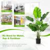 imageGoplus Artificial Monstera Deliciosa Plant 4ft Tall Fake Tropical Palm Tree w10 Pcs Different Turtle Leaves CementFilled Plastic Pot Faux Swiss Cheese Plant for Floor Home Office Decor 2 Pack4ft2