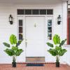 imageGoplus Artificial Monstera Deliciosa Plant 4ft Tall Fake Tropical Palm Tree w10 Pcs Different Turtle Leaves CementFilled Plastic Pot Faux Swiss Cheese Plant for Floor Home Office Decor 2 Pack4ft2