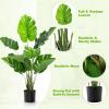 imageGoplus Artificial Monstera Deliciosa Plant 4ft Tall Fake Tropical Palm Tree w10 Pcs Different Turtle Leaves CementFilled Plastic Pot Faux Swiss Cheese Plant for Floor Home Office Decor 2 Pack4ft2